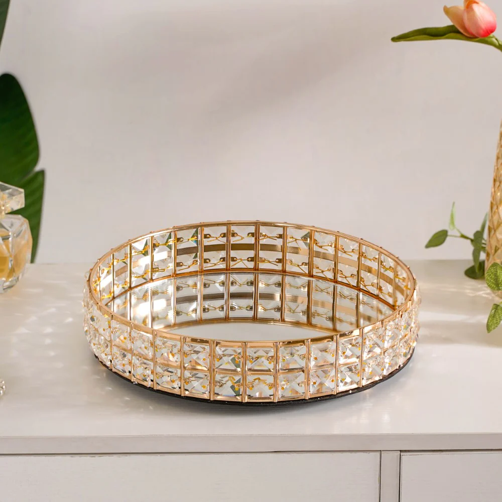 Crystal Round Mirror Tray Large - Image 3