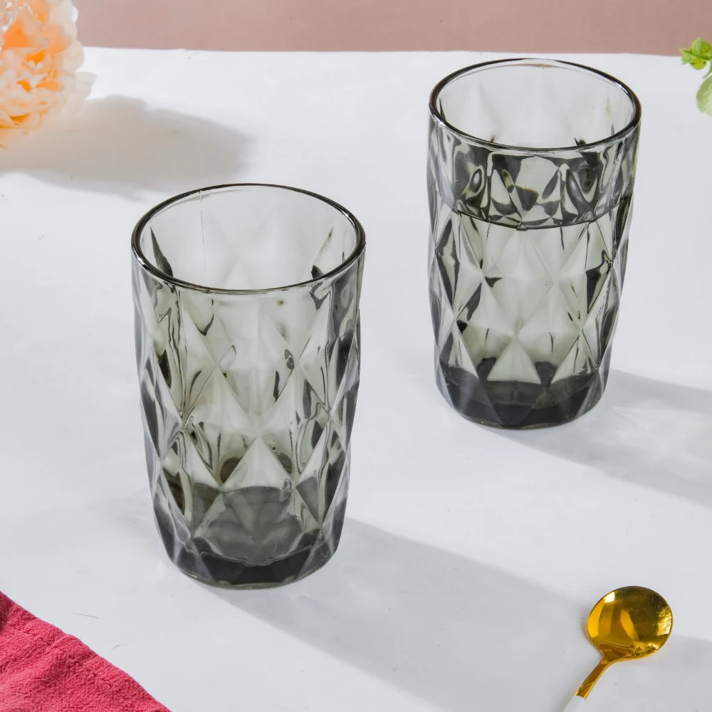 Crystal Tumbler Grey Large Set Of 6 350 ml - Image 11