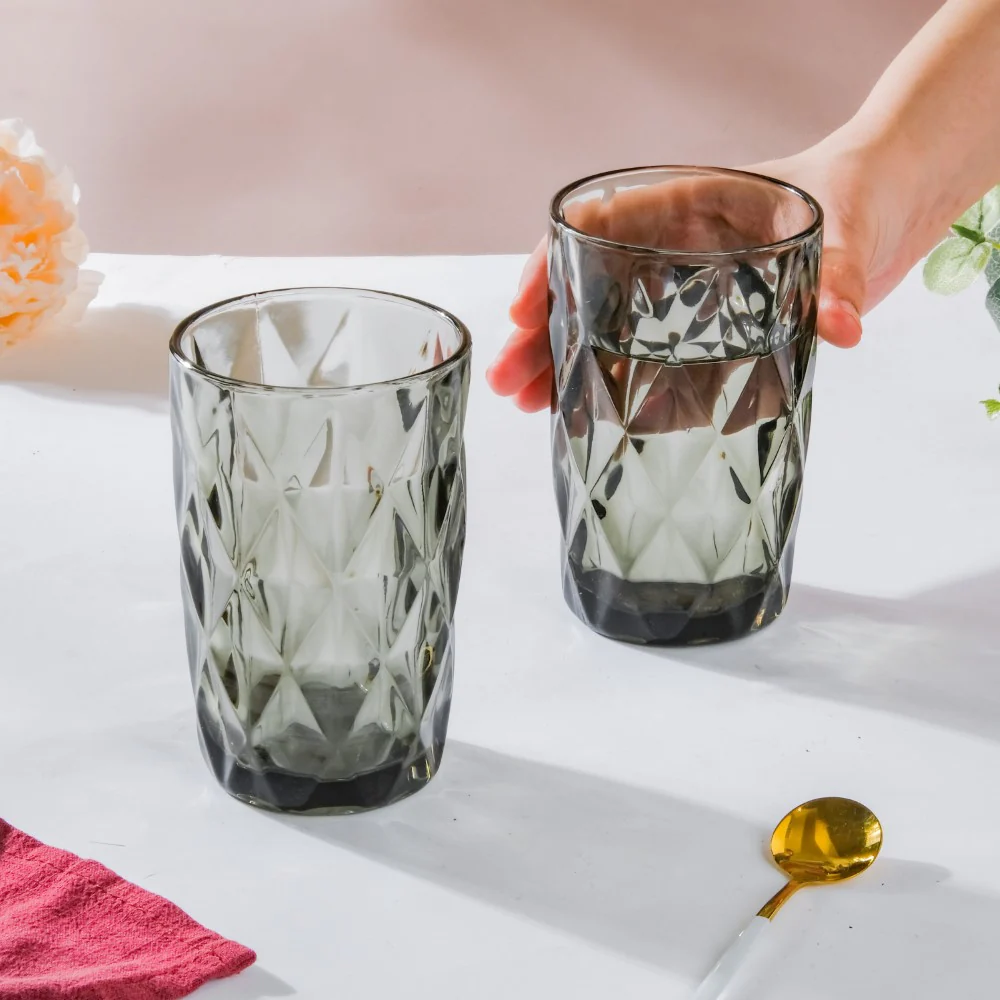 Crystal Tumbler Grey Large Set Of 6 350 ml - Image 2