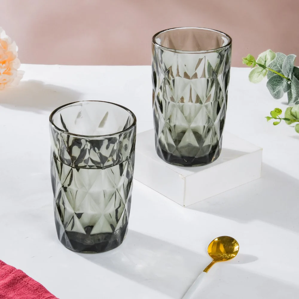 Crystal Tumbler Grey Large Set Of 6 350 ml - Image 8