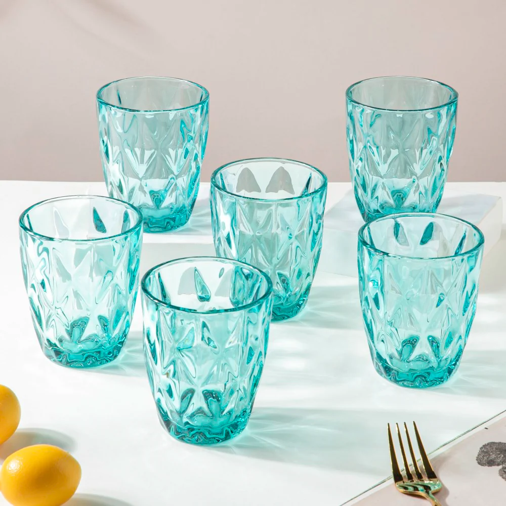 Crystal Tumbler Teal Set Of 6 250 ml - Image 3