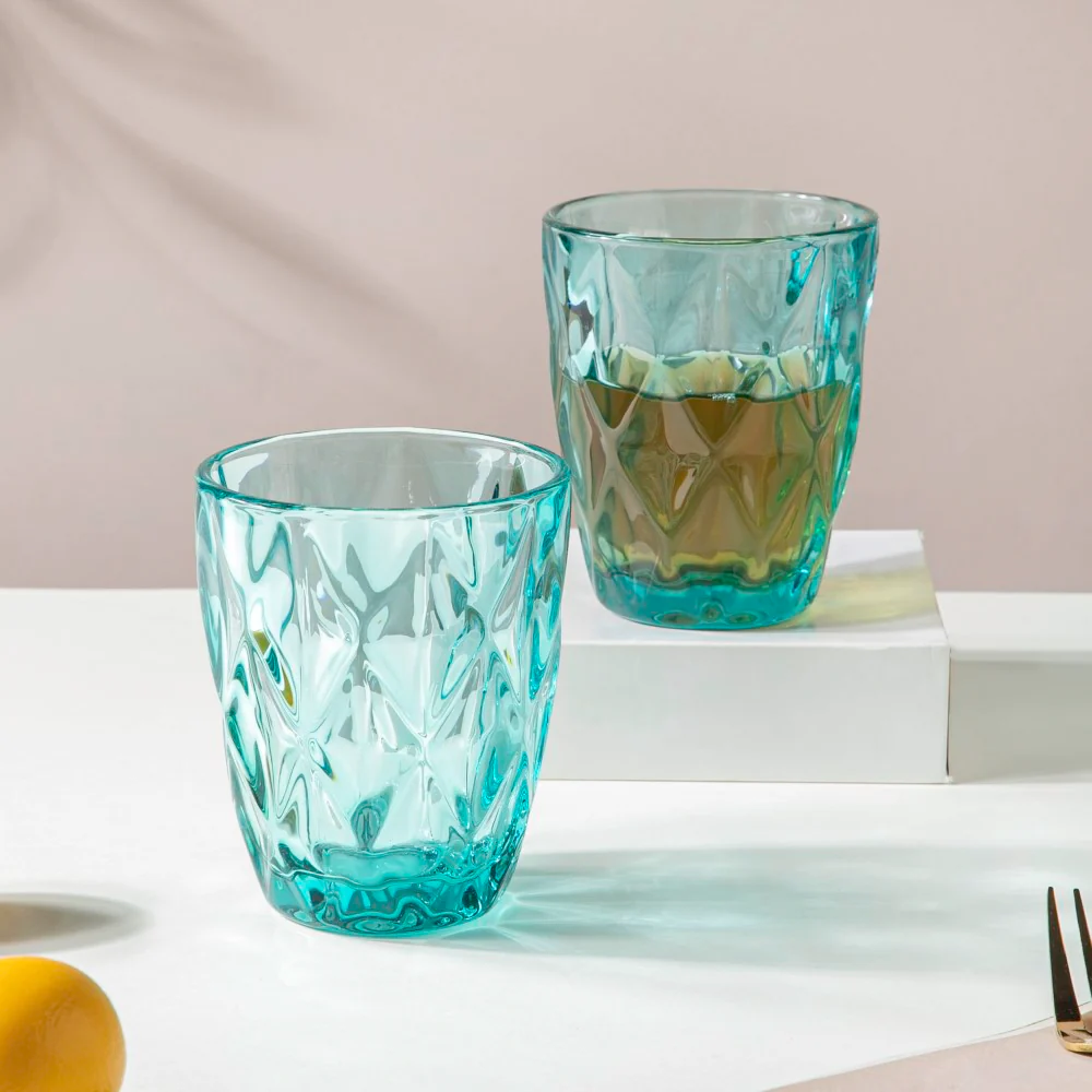 Crystal Tumbler Teal Set Of 6 250 ml - Image 4