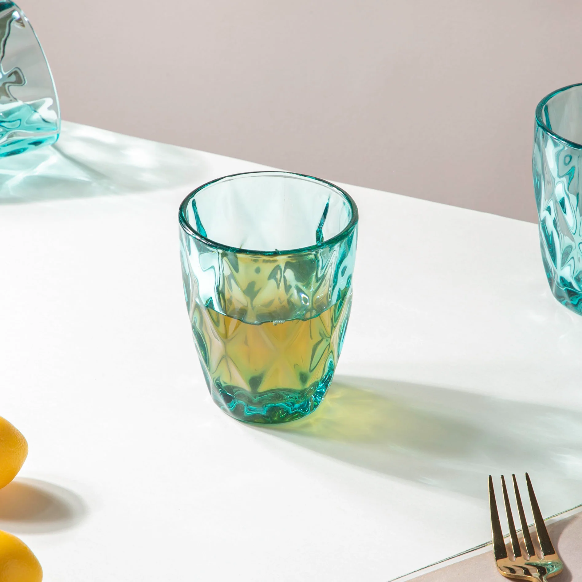 Crystal Tumbler Teal Set Of 6 250 ml - Image 7