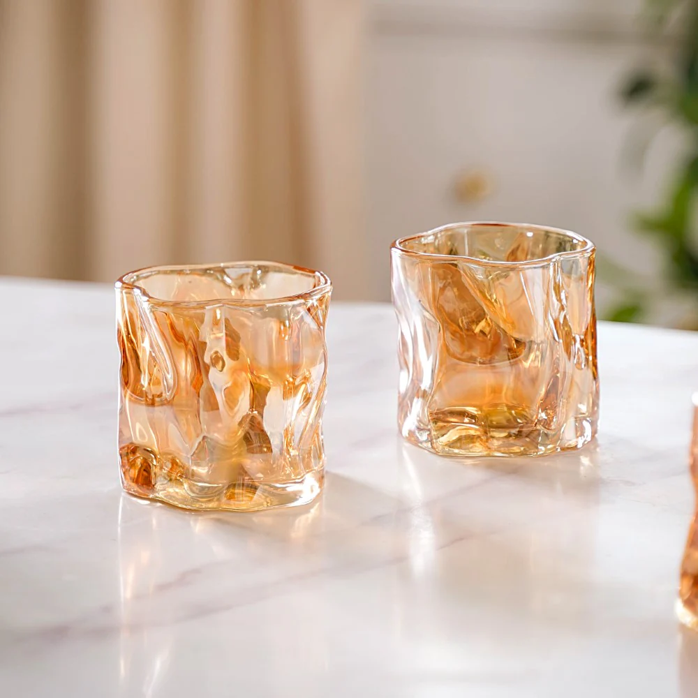 Crystal Water Glass Amber Set of 6 - Image 4