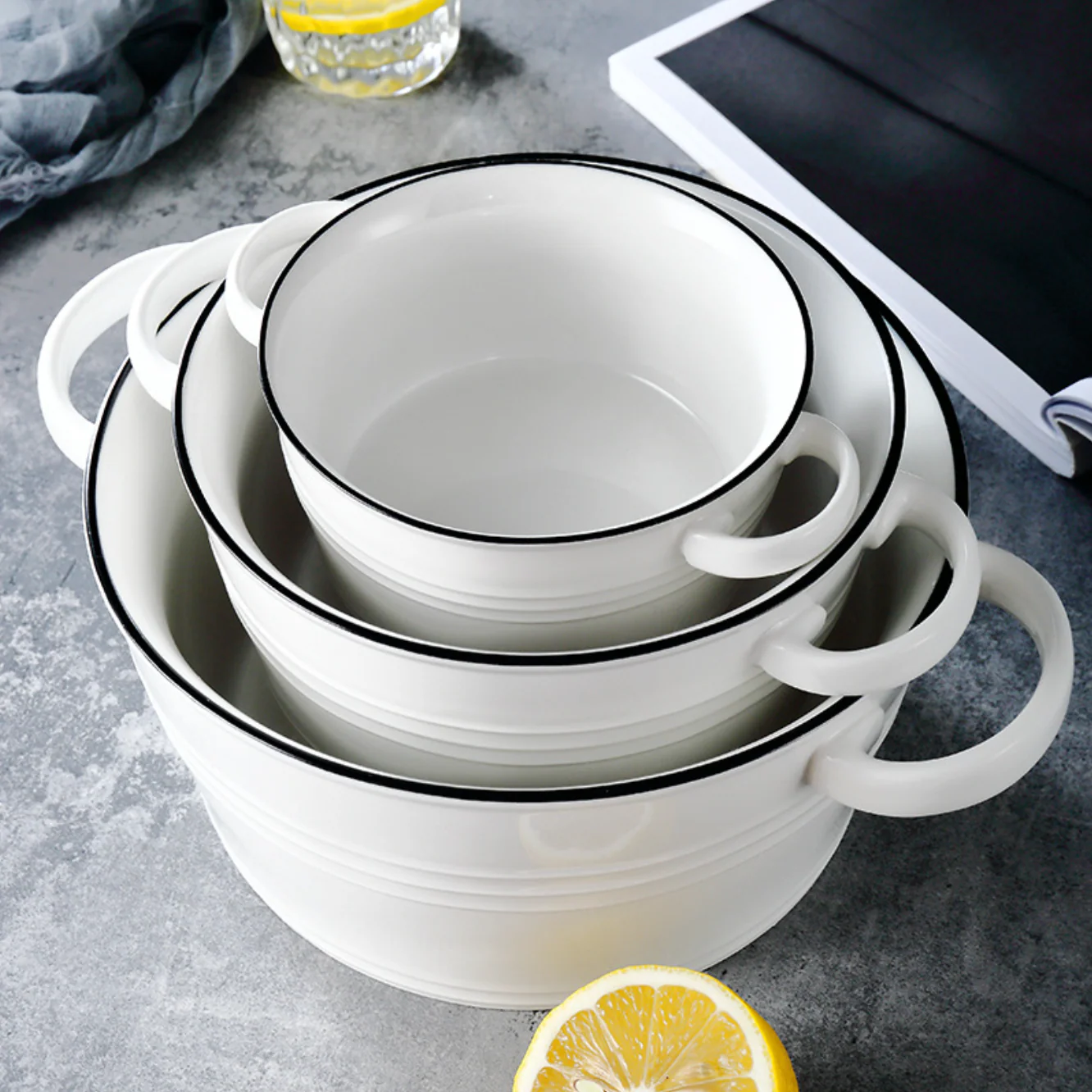 Crystal White Serving Bowl Large - Image 2