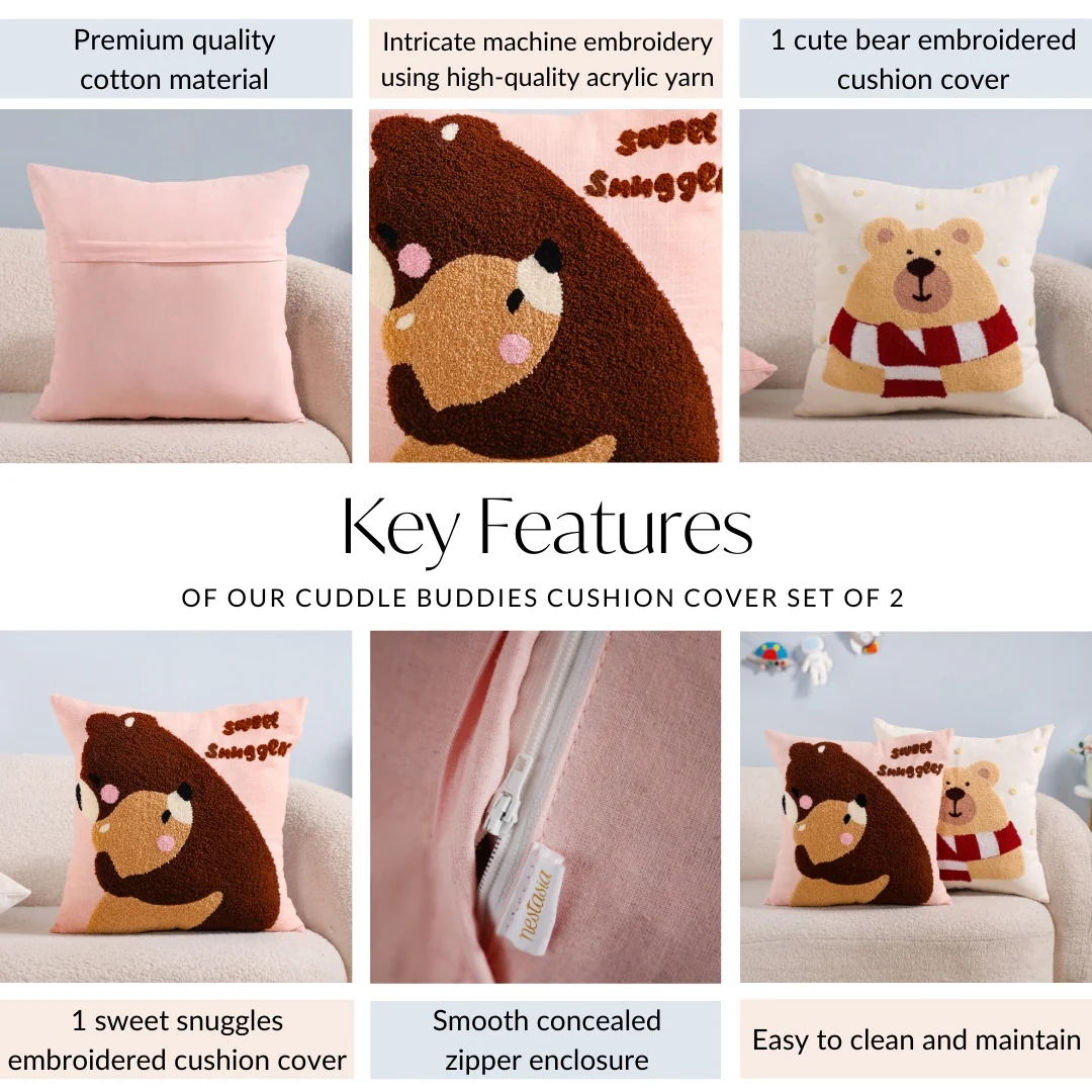 Cuddle Buddies Cushion Cover Set Of 2 40x40cm - Image 4