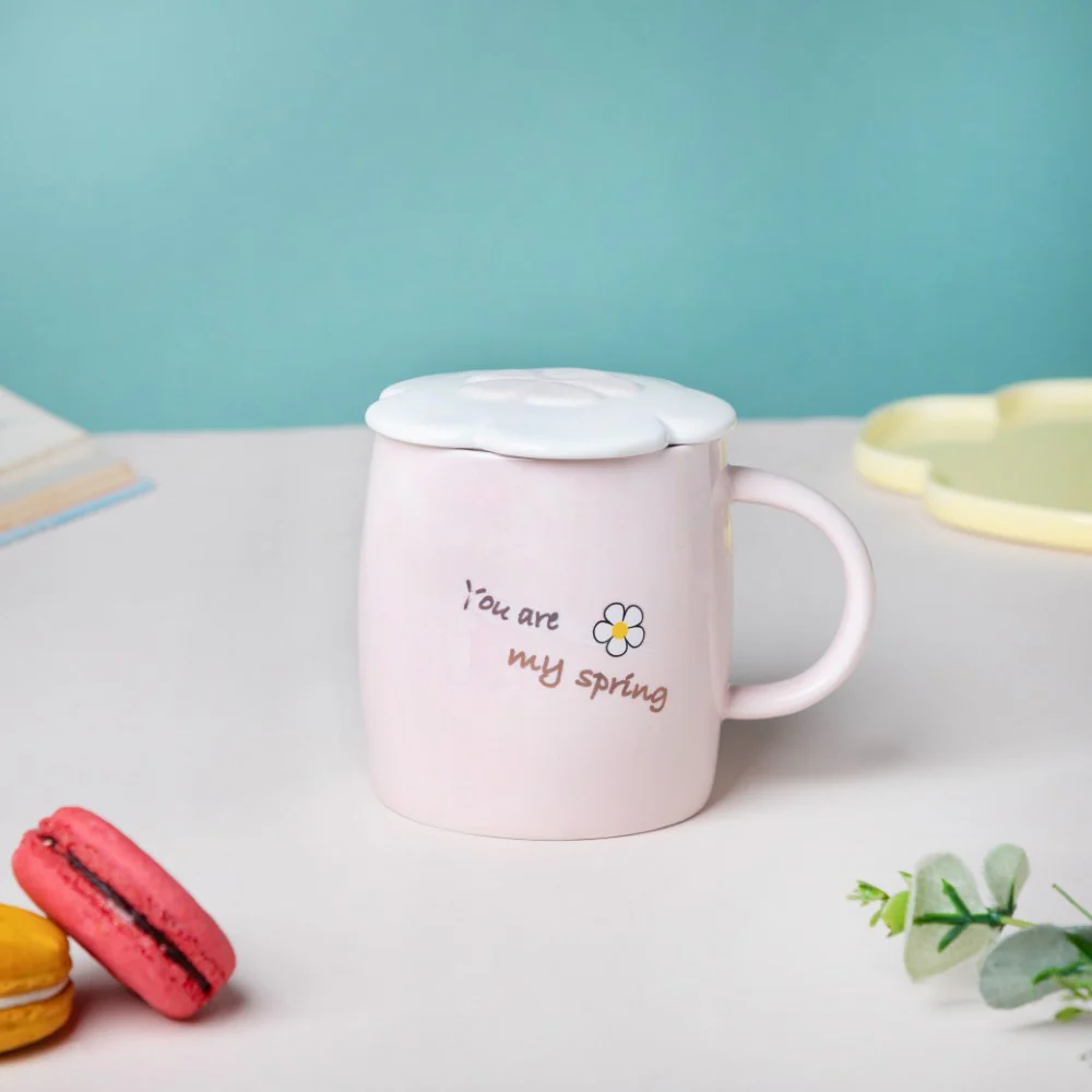 Cup With Flower Plate Pink 360 ml - Image 5
