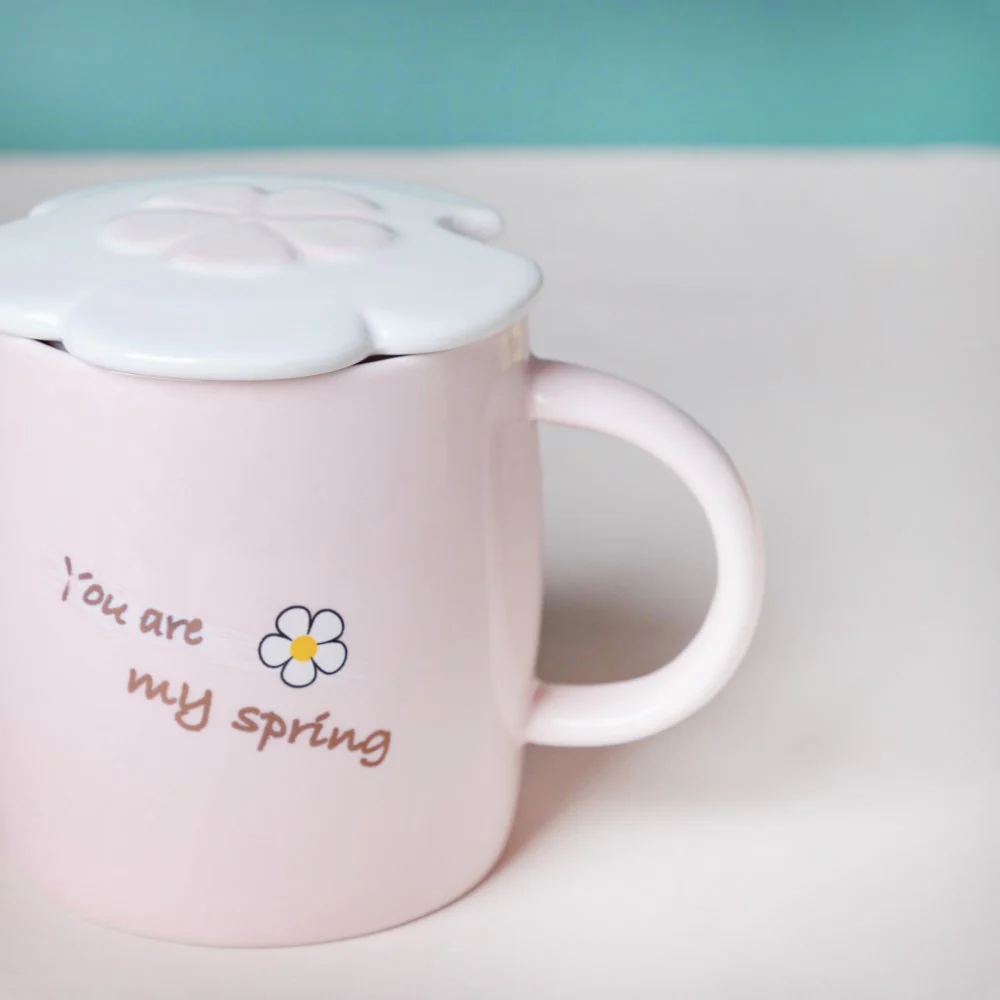 Cup With Flower Plate Pink 360 ml - Image 6