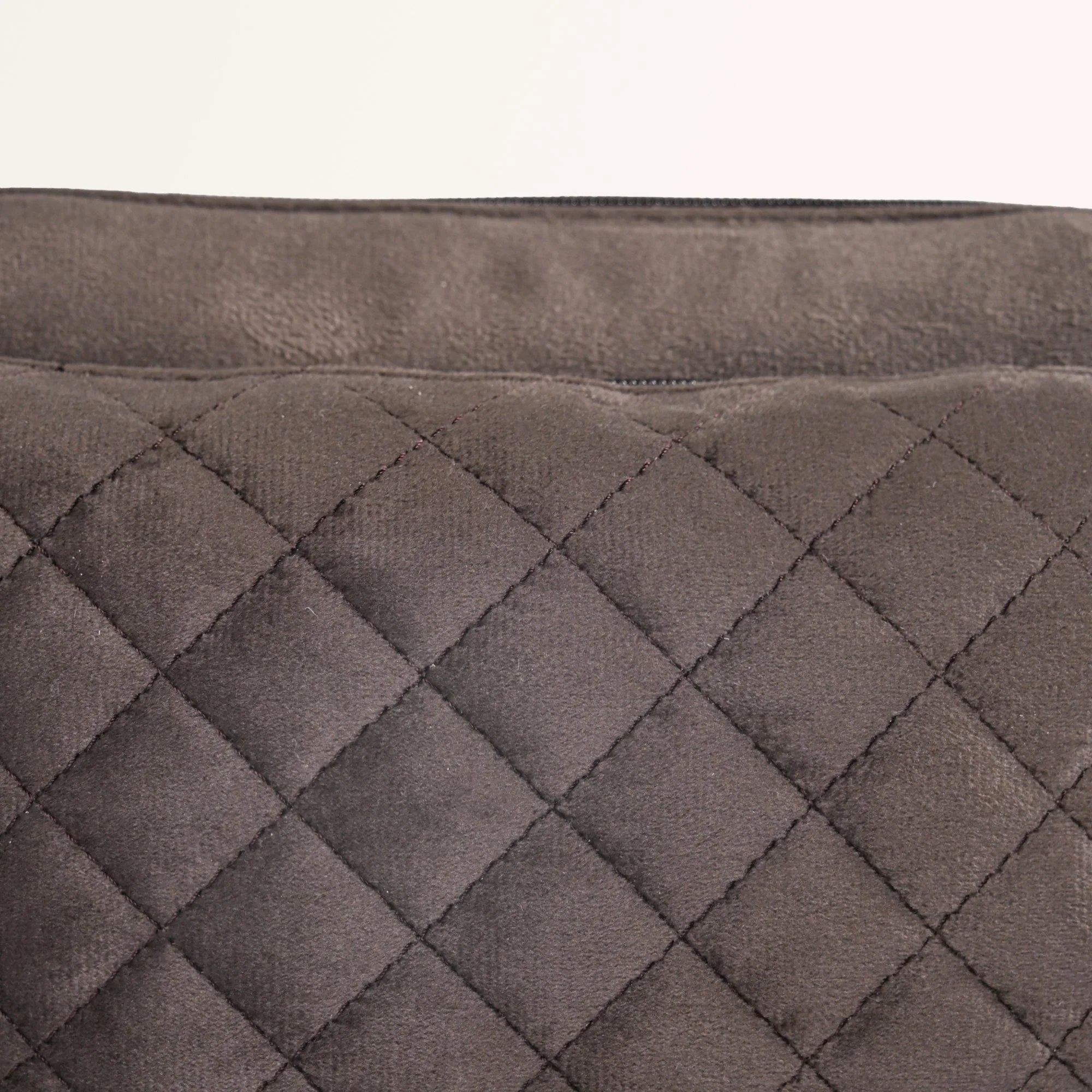 Cushiony Quilted Travel Pouch Brown - Image 7
