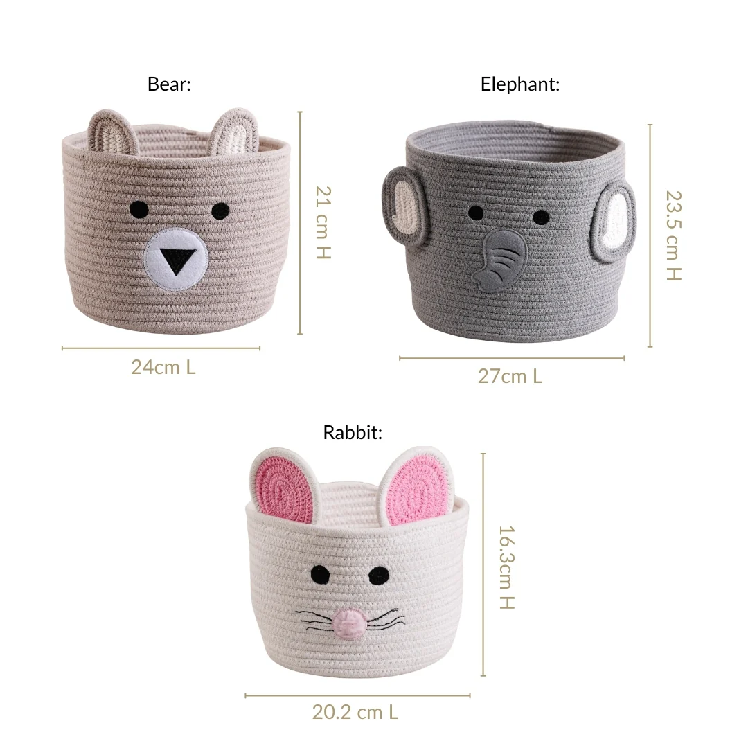 Animal Storage Baskets Set Of 3 - Image 4