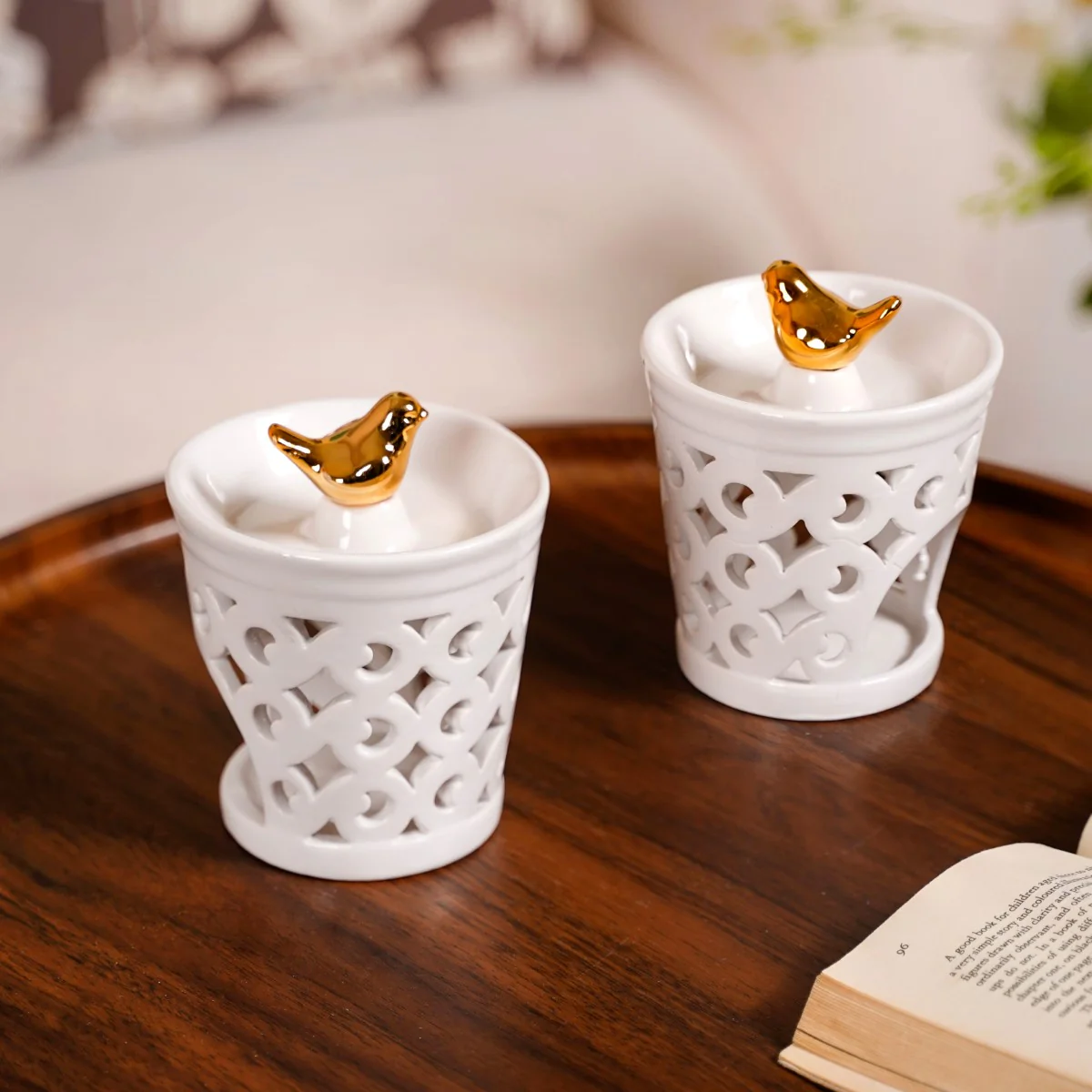 Cutwork Light Diffuser Set Of 2 White - Image 8
