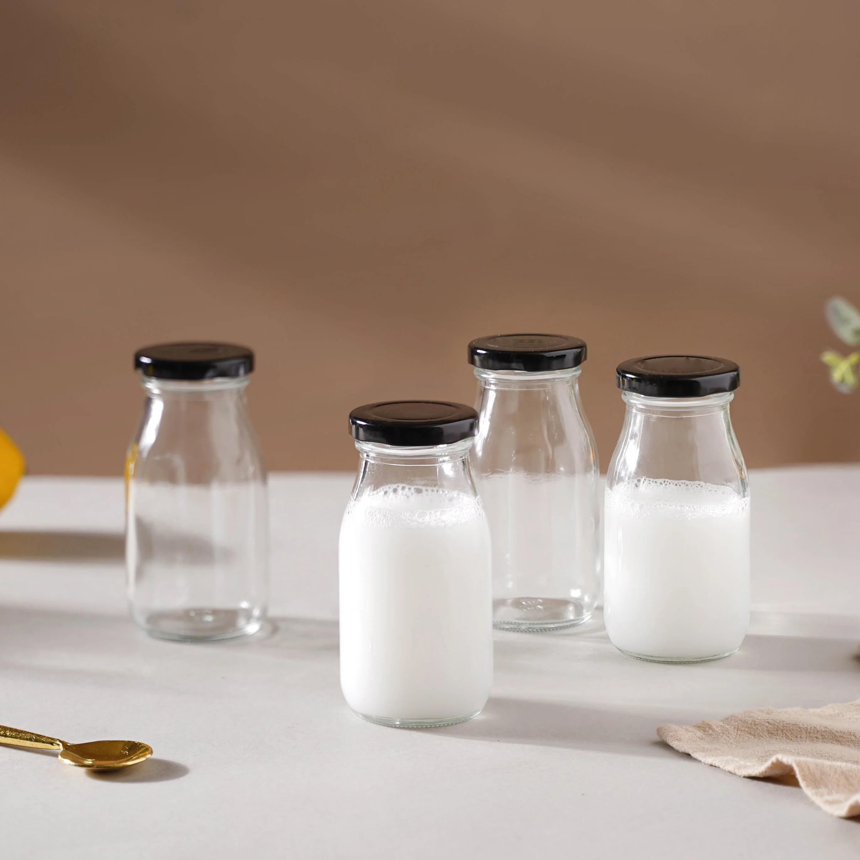 Cylindrical Milk Bottle Set of 4 - Image 5