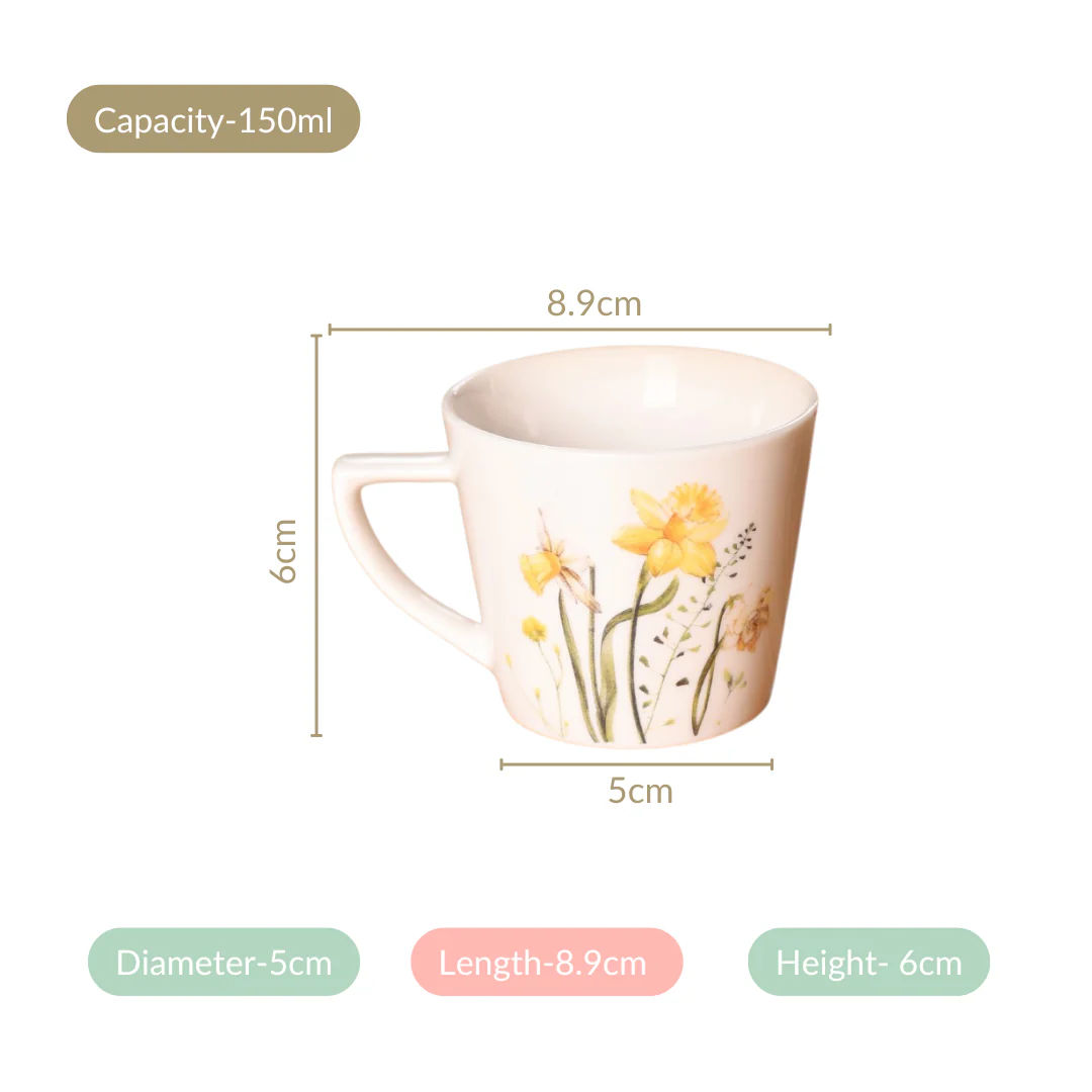 Daffodil Delight Tea Cup Set Of 6 150ml - Image 4