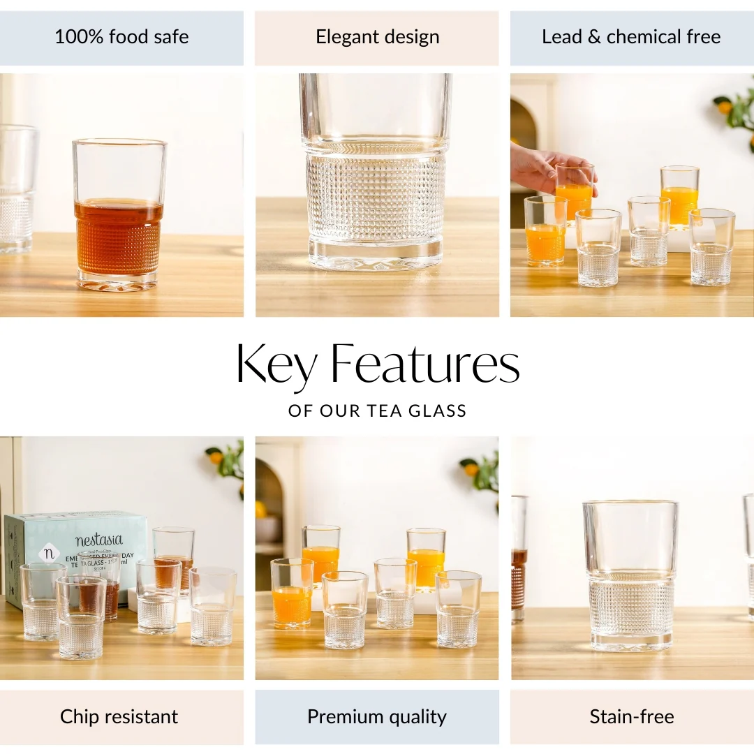 Daily Sip Tea Glass Set Of 6 190ml - Image 5