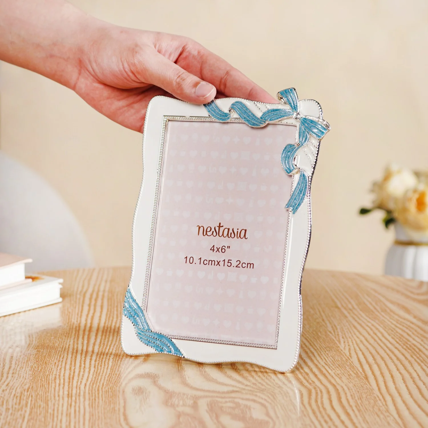 Dainty Blue Bow Photo Frame Small 10x15cm - Image 3