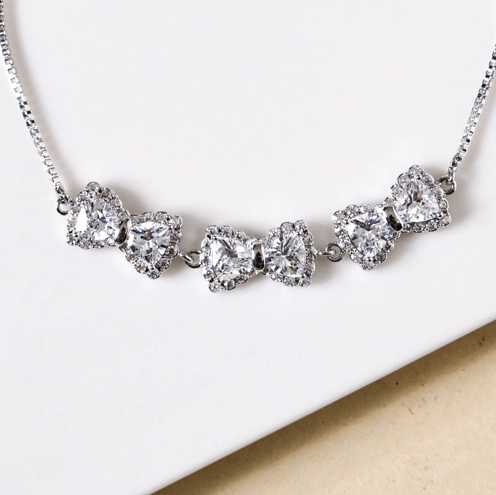 Dainty Bows Silver Chain Bracelet - Image 5