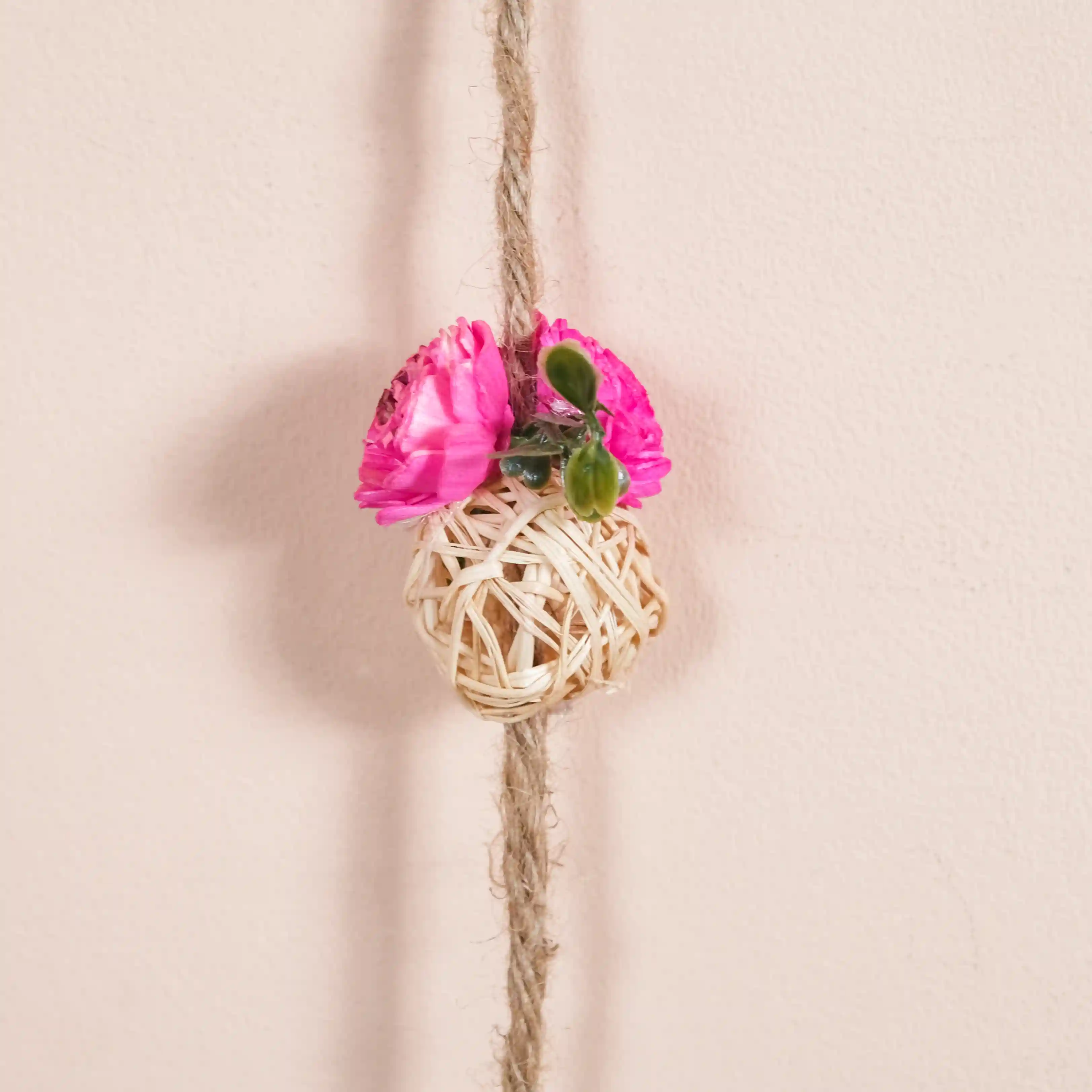 Dainty Dried Flower Wall Hanging Sustainable Set Of 6 Pink - Image 3