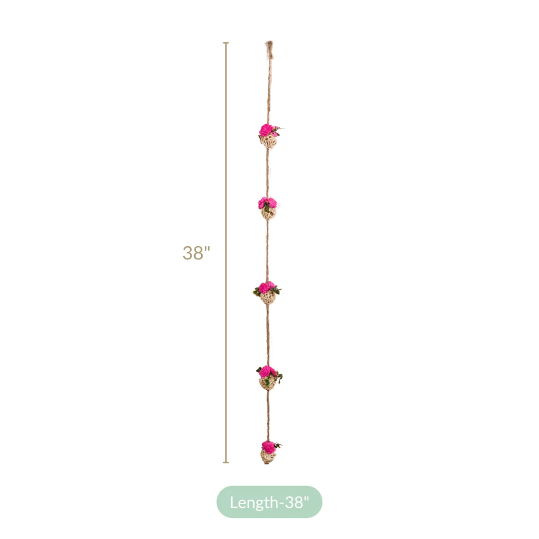Dainty Dried Flower Wall Hanging Sustainable Set Of 6 Pink - Image 8