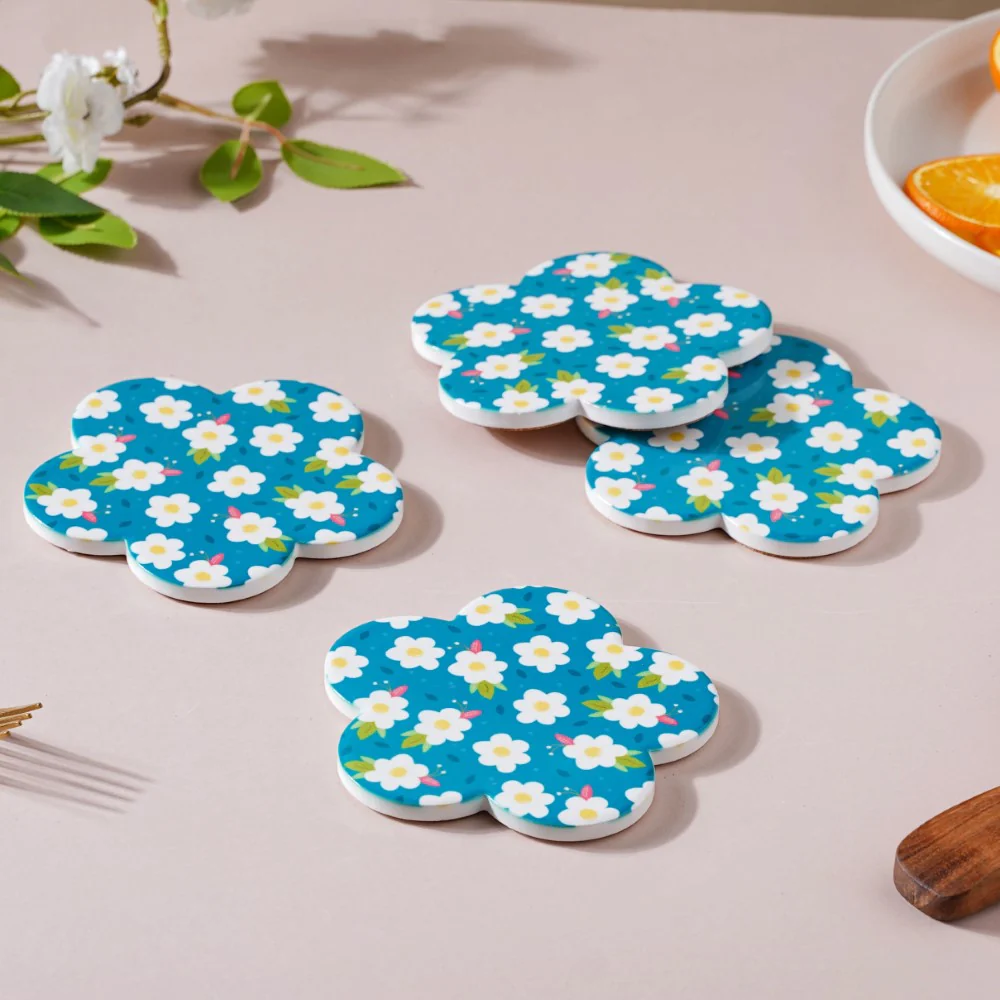 Daisy Bluefield Floral Ceramic Coaster Set Of 4 - Image 4