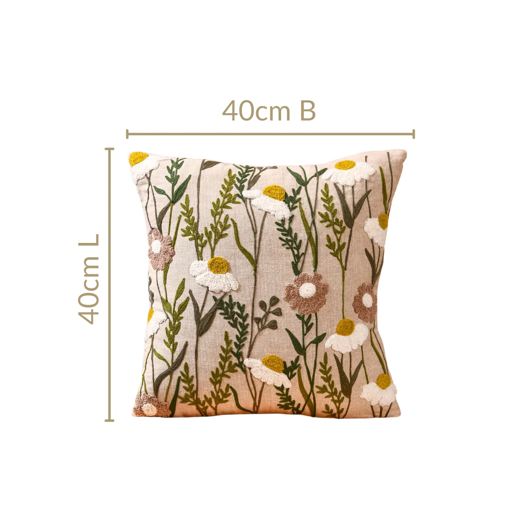 Daisy Dreams Cotton Sofa Cushion Cover 40x40cm - Image 4