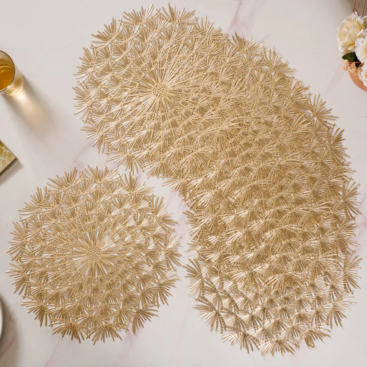 Dandelion Table Mat Set Of 6 Gold - Image 2