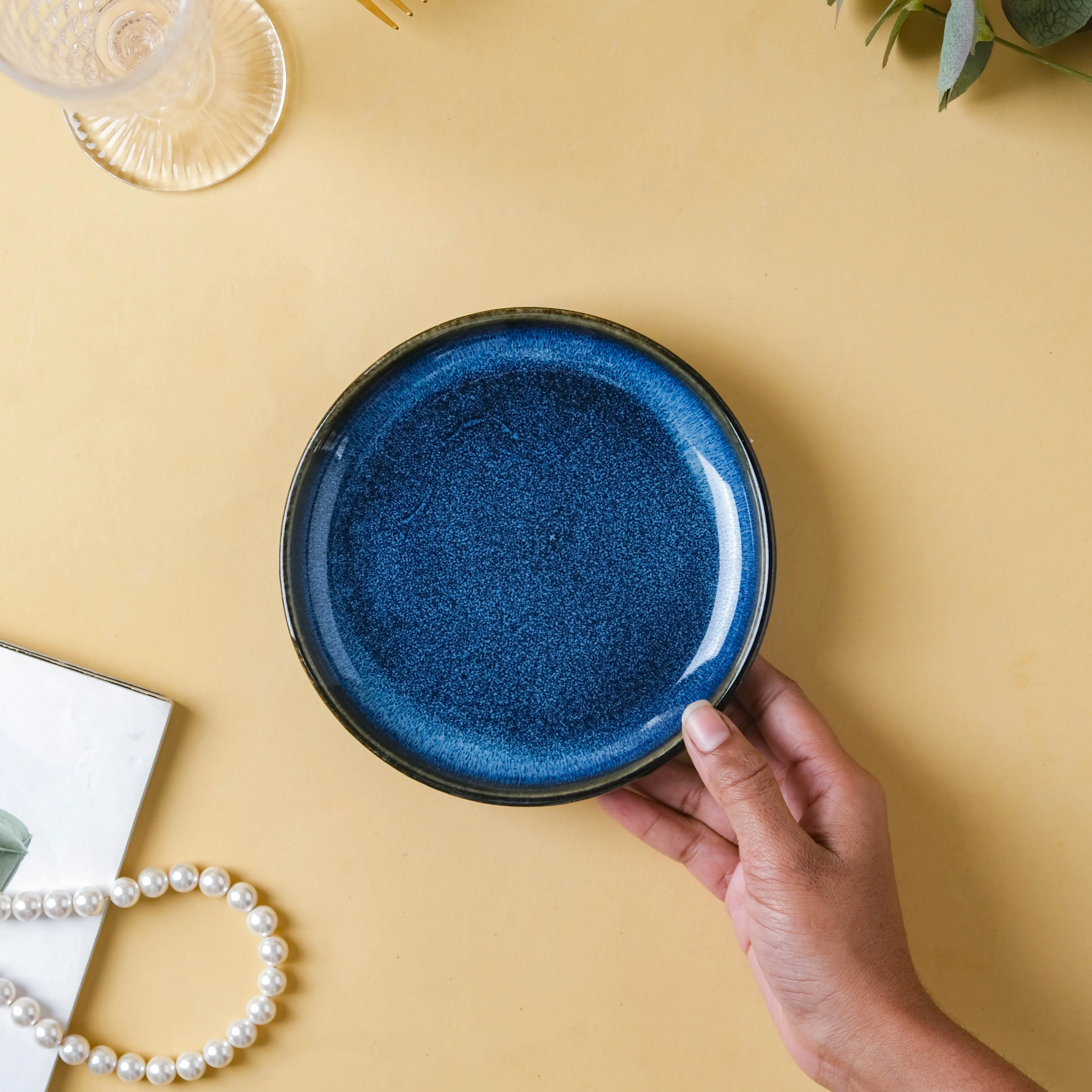 Dark Blue Snack Plate Small - Image 2