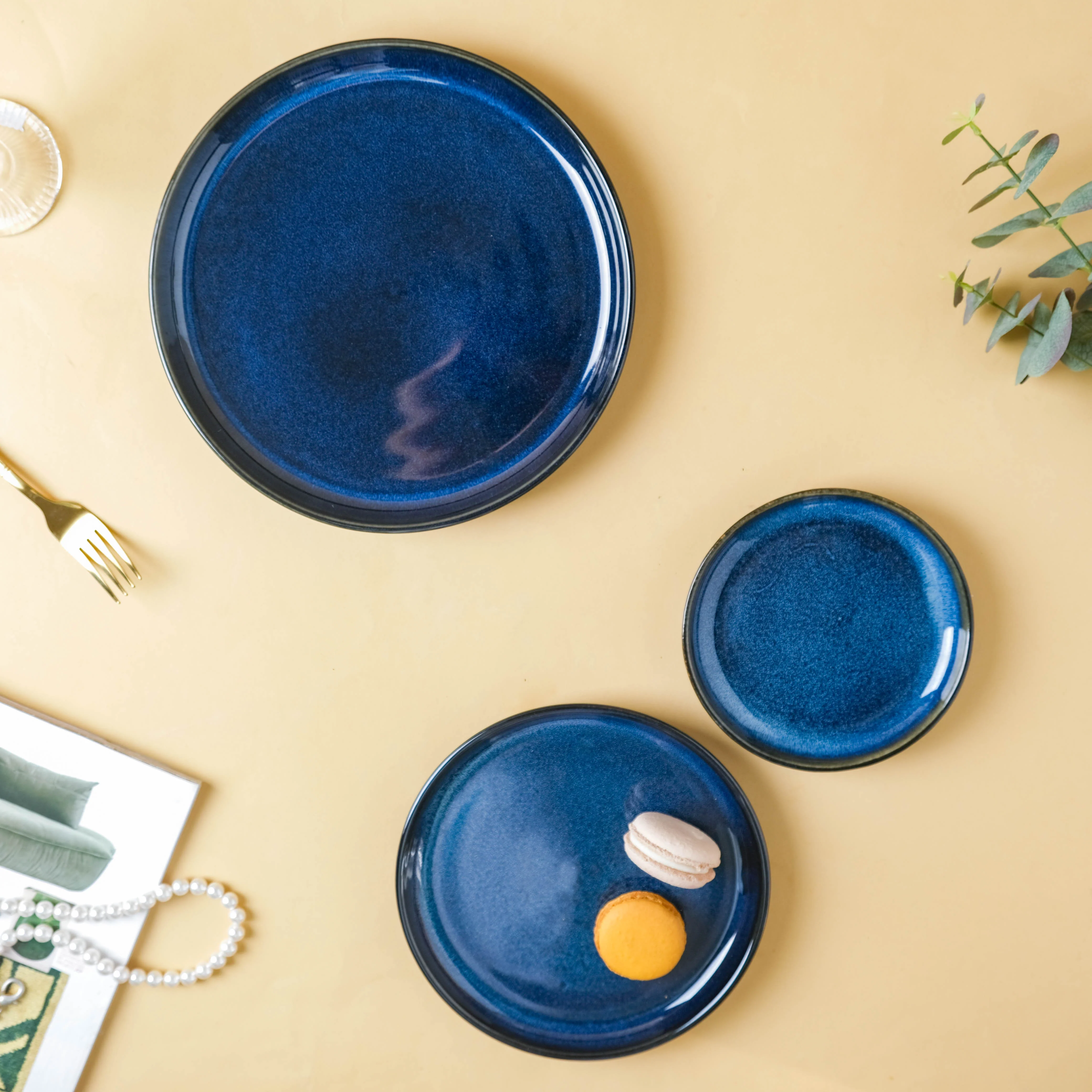 Dark Blue Snack Plate Small - Image 6