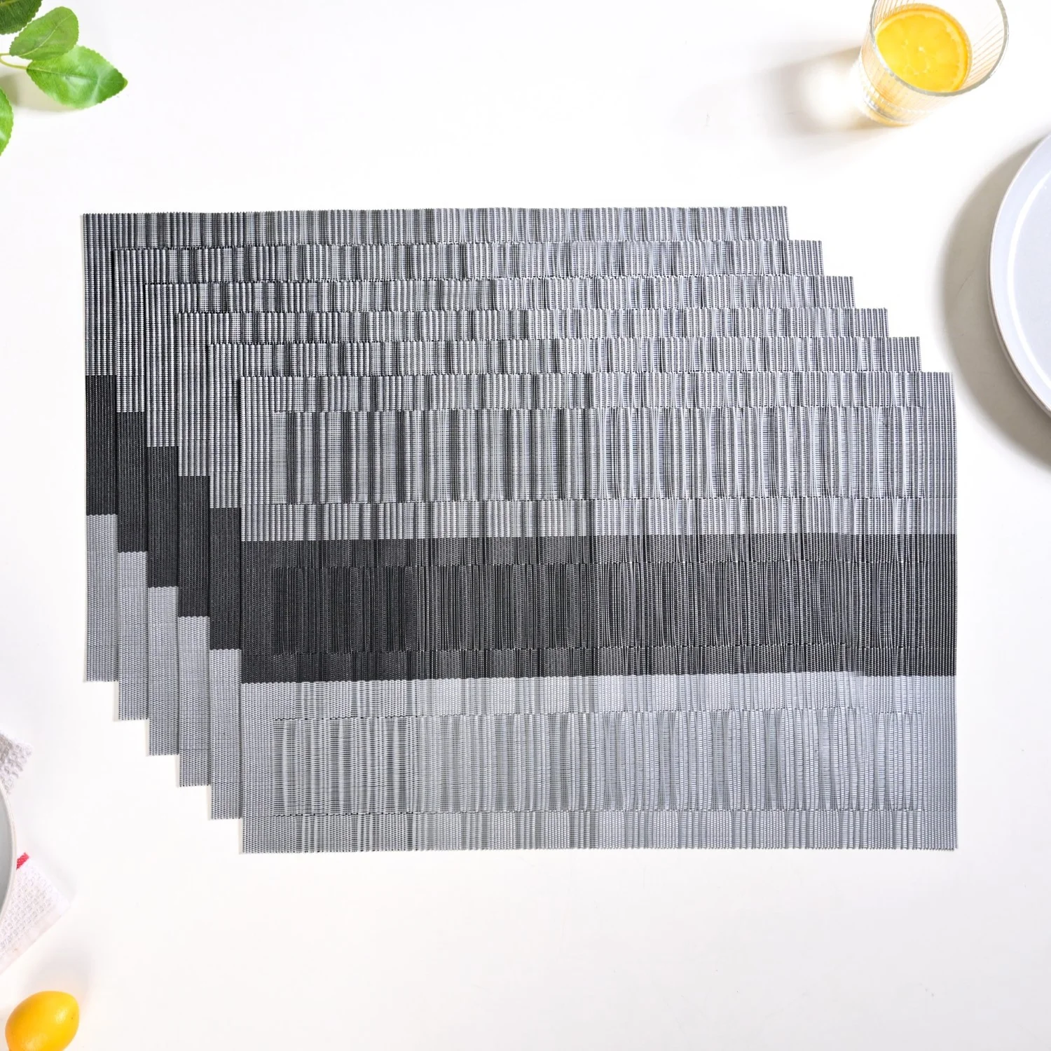 Dark Grey And Black Mat Set Of 6 - Image 3
