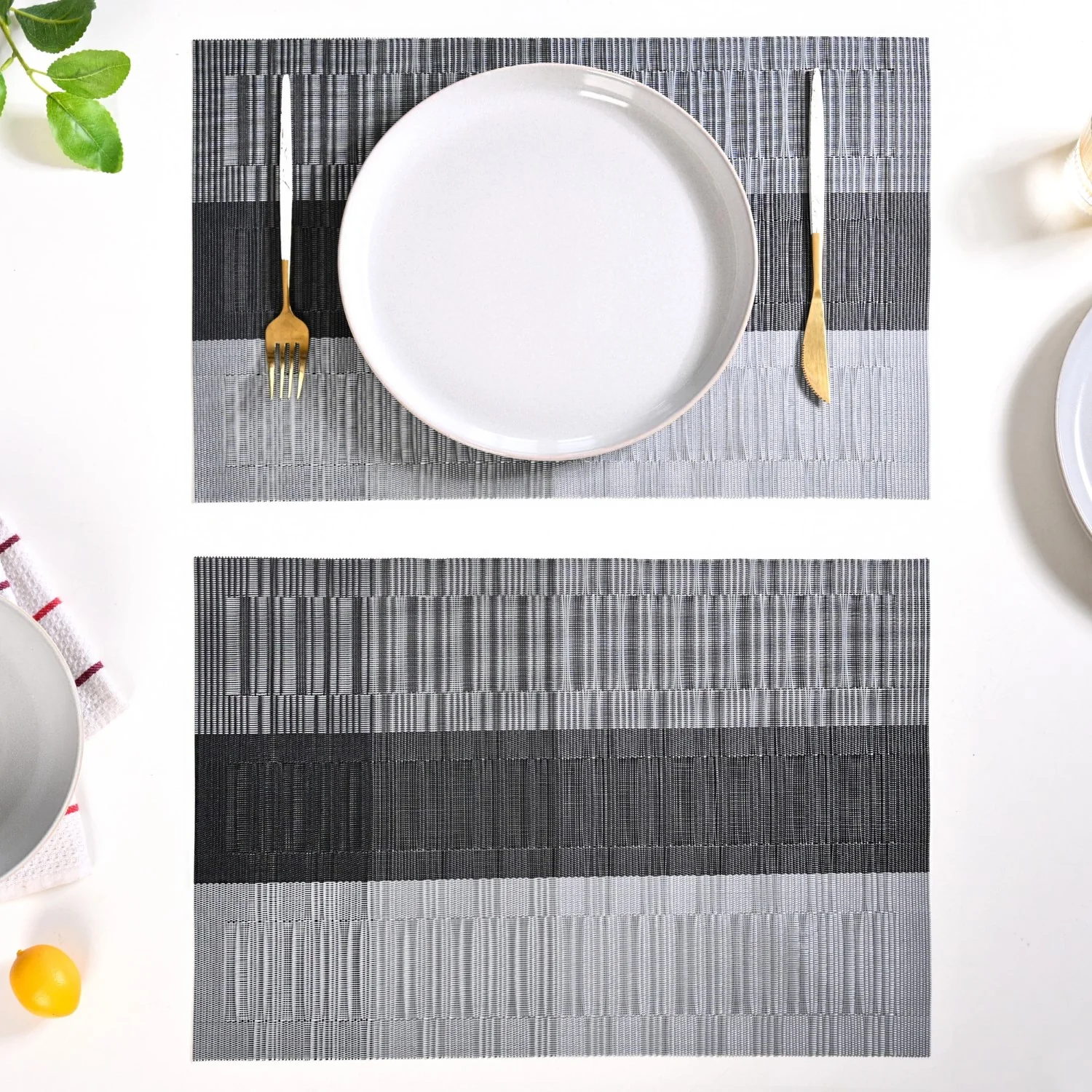 Dark Grey And Black Mat Set Of 6 - Image 7