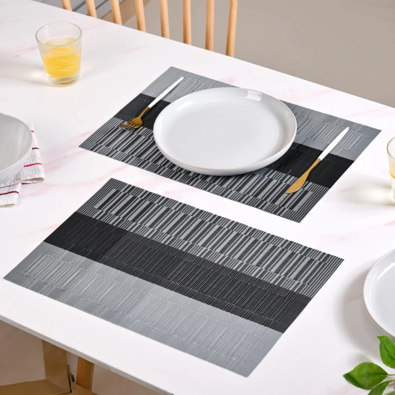 Dark Grey And Black Mat Set Of 6 - Image 8