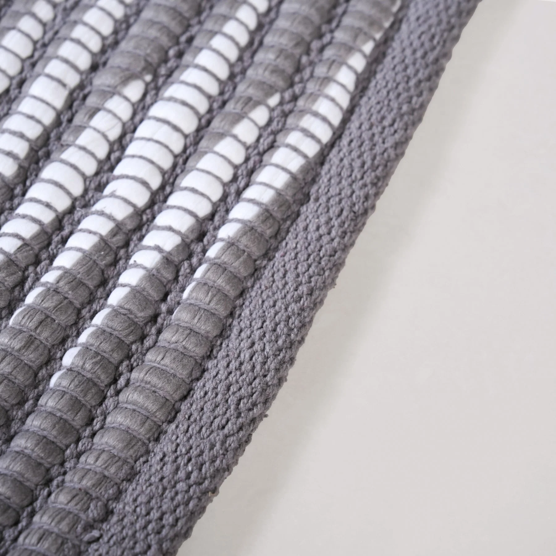 Dark Grey Cotton Weave Floor Mat 85x62cm - Image 5