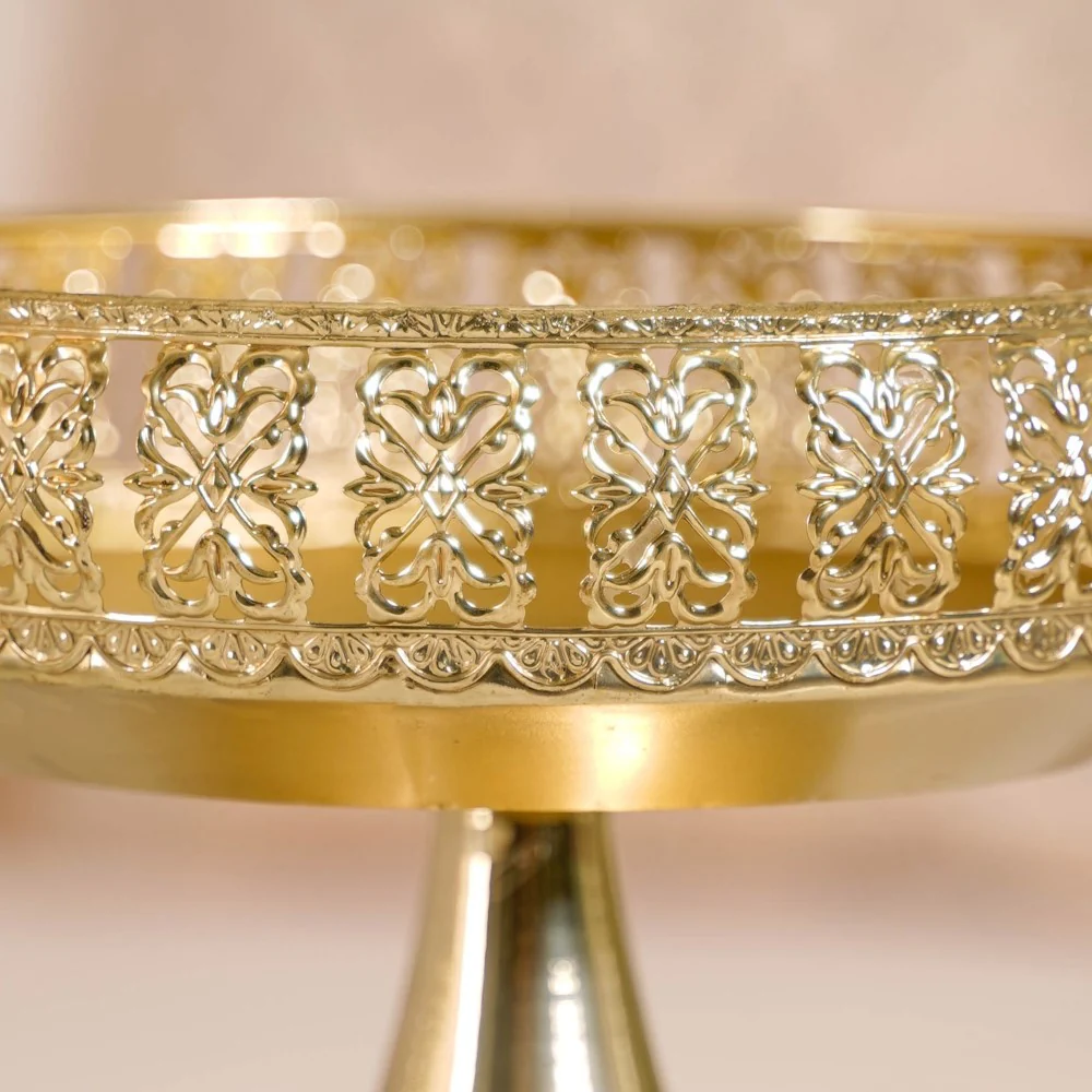 Decorative Bowl With Pedestal Gold Small - Image 11