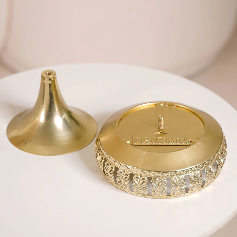 Decorative Bowl With Pedestal Gold Small - Image 5