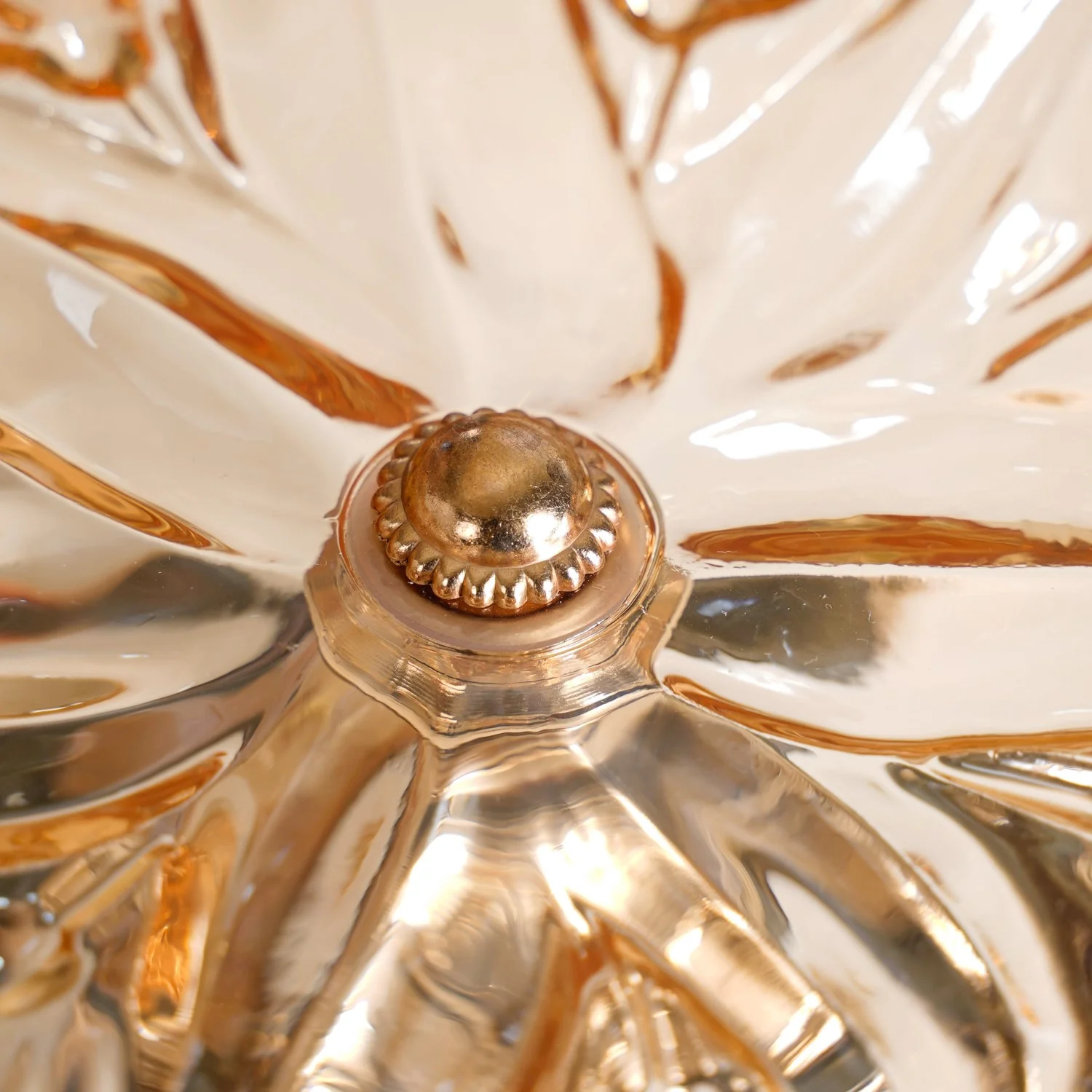 Decorative Crystal Glass Platter With Metal Stand - Image 6