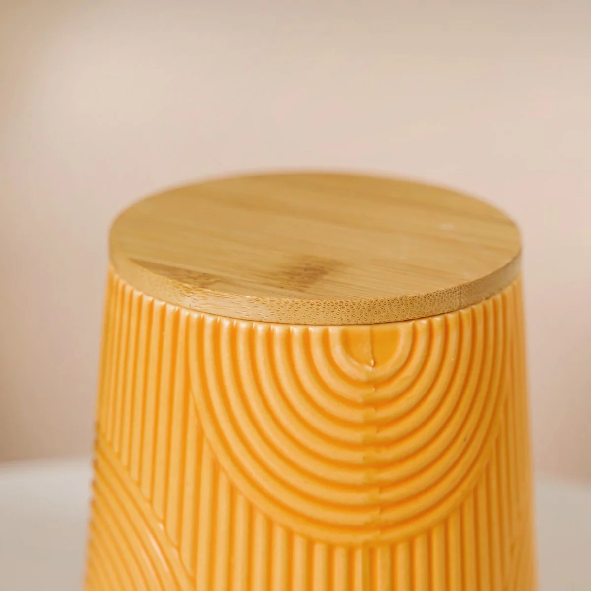Decorative Embossed Ceramic Jar Set of 2 - Image 6