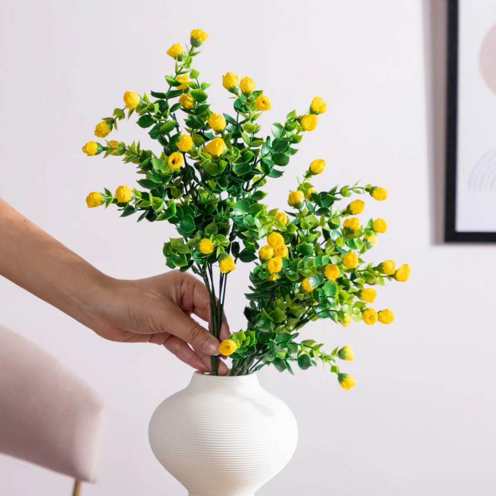 Decorative Flower Bud Stem Yellow Set Of 2 - Image 3