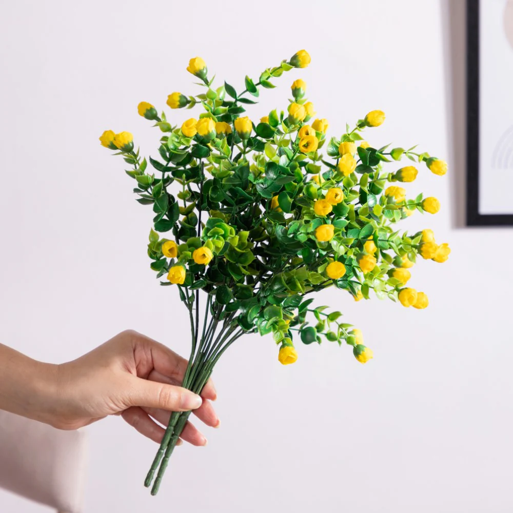 Decorative Flower Bud Stem Yellow Set Of 2 - Image 4