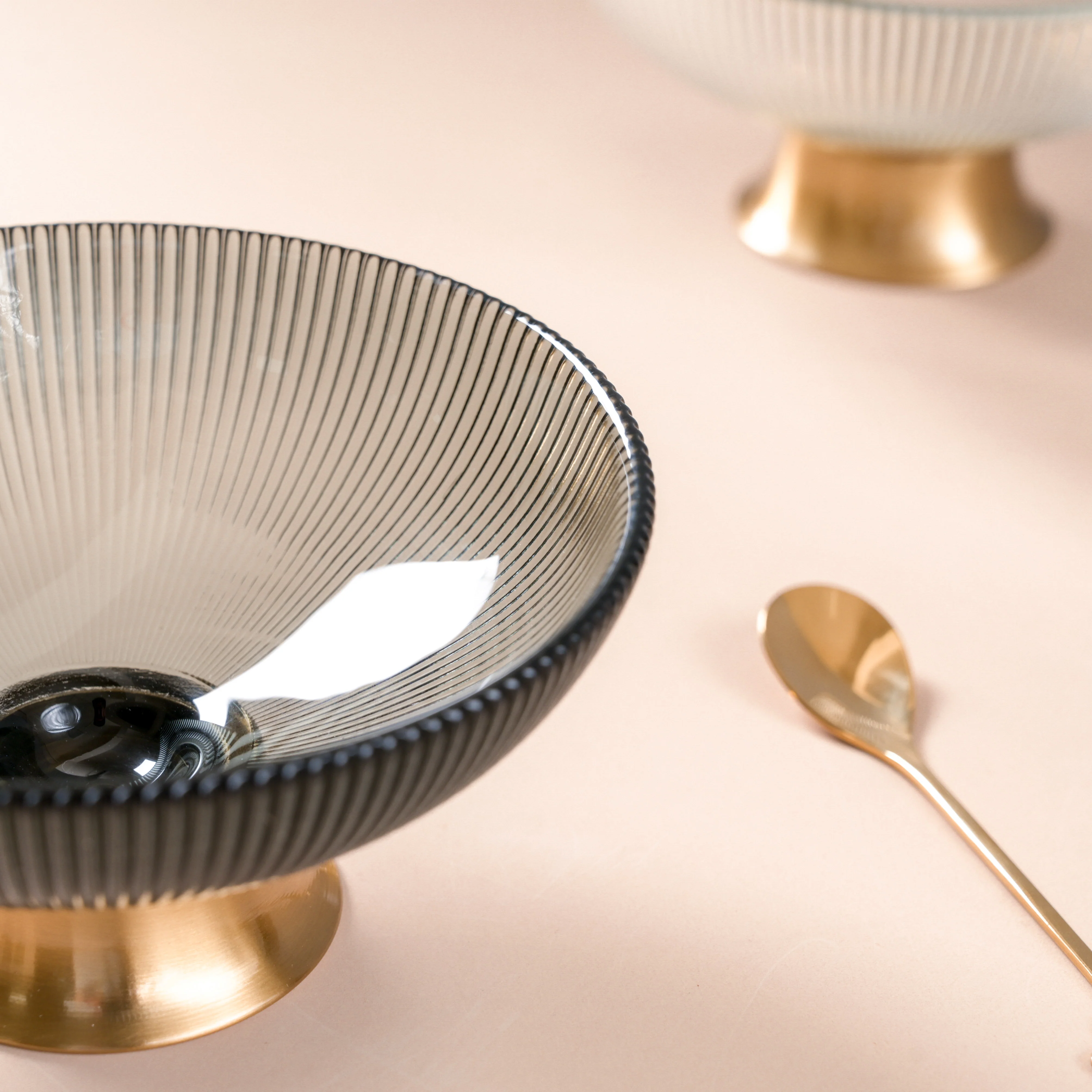 Decorative Glass Bowl with Stand - Image 4