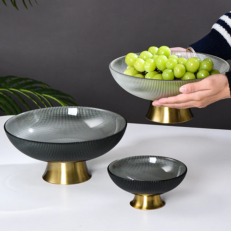 Decorative Glass Bowl with Stand - Image 7