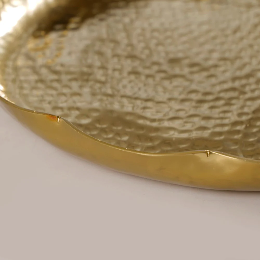 Decorative Gold Urli Tray Set Of 2 - Image 7
