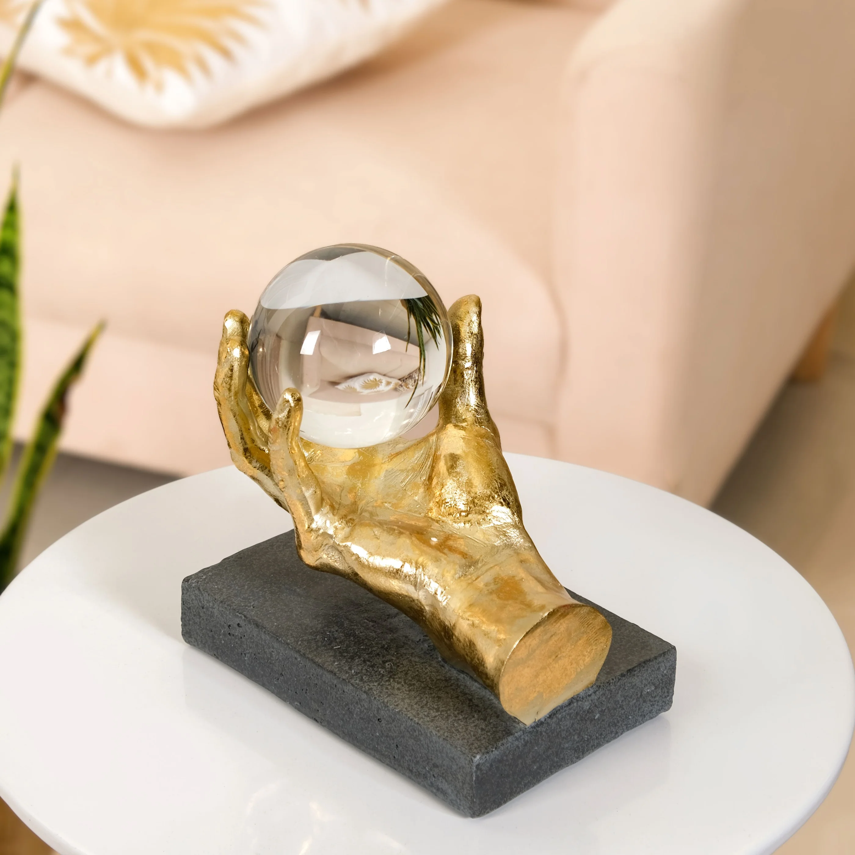 Decorative Hand Holding Crystal Figurine - Image 8