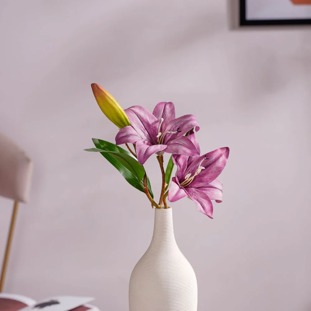Decorative Lily Branch Purple Set Of 2 - Image 3