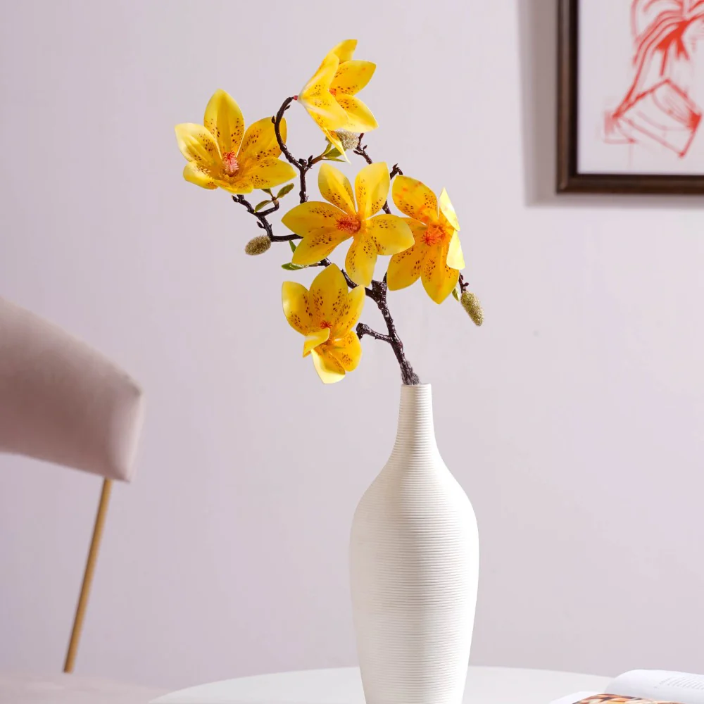 Decorative Lily Flower Stem Yellow
