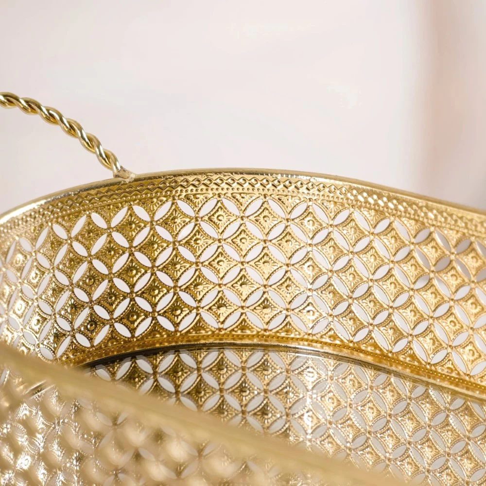 Decorative Oval Tray Gold Small - Image 12