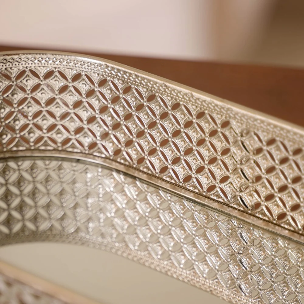 Decorative Oval Tray Silver Small - Image 10