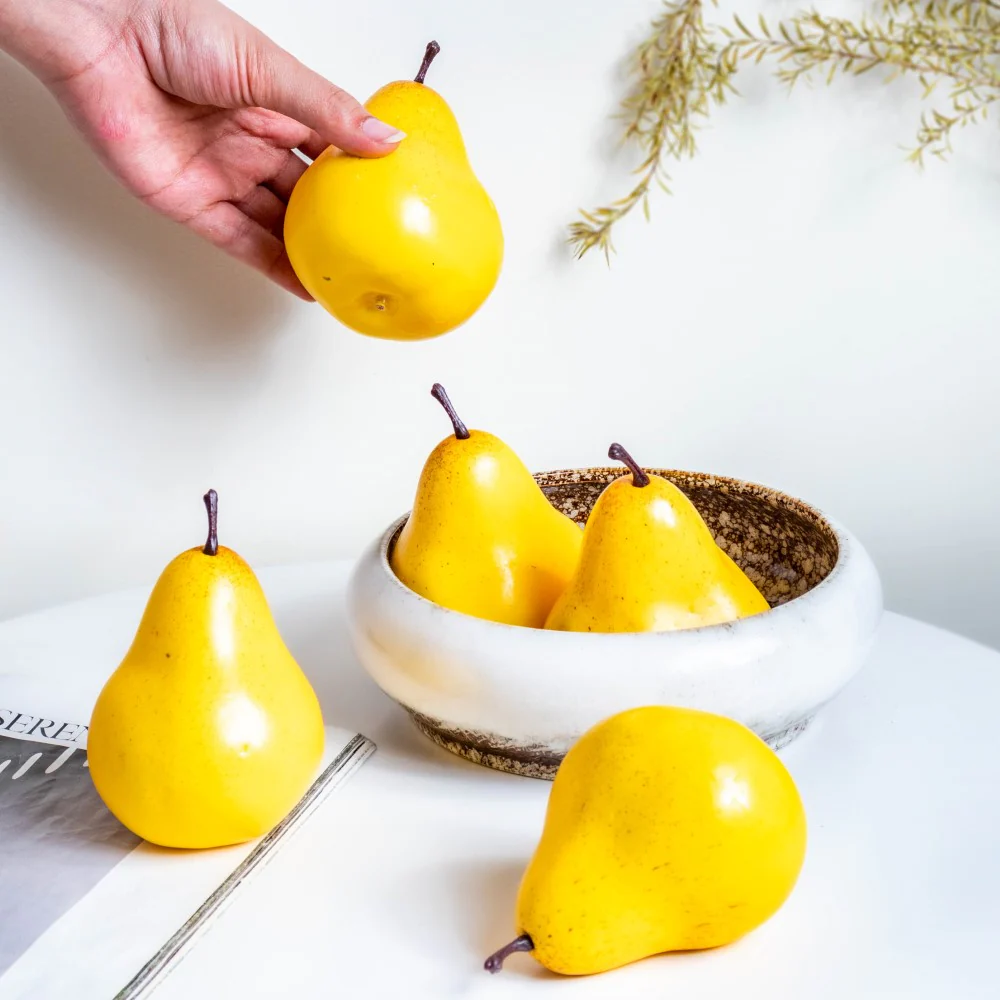 Decorative Pears Set Of 5 Yellow - Image 2
