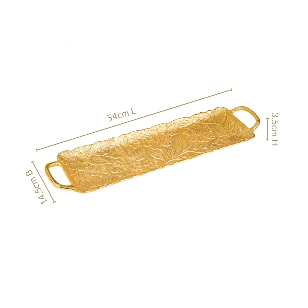 Decorative Royalcore Long Gold Tray - Image 5