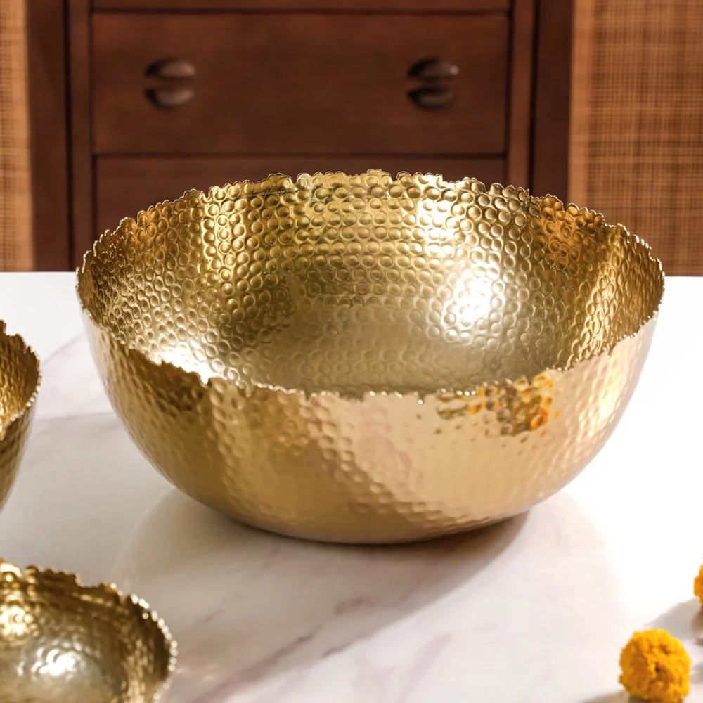 Decorative Urli Bowl Gold Set Of 3 - Image 11