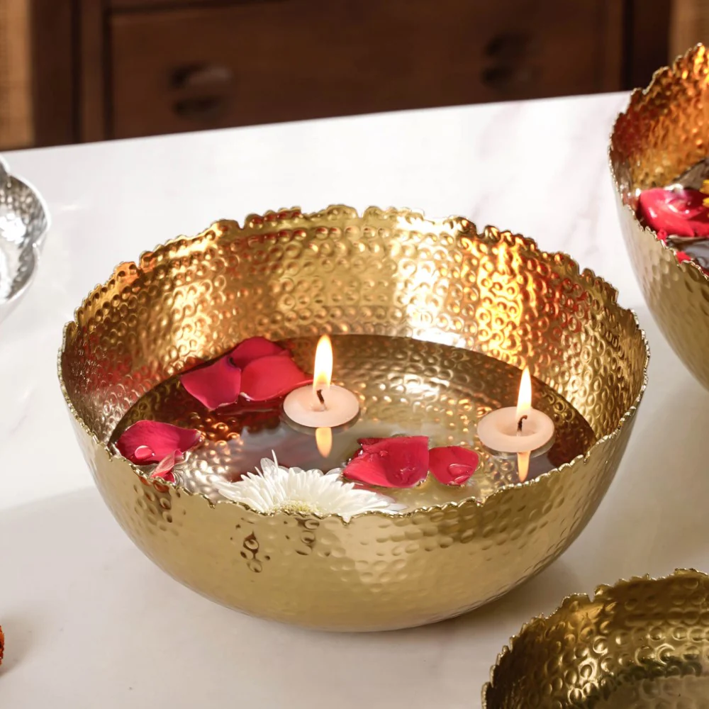 Decorative Urli Bowl Gold Set Of 3 - Image 12
