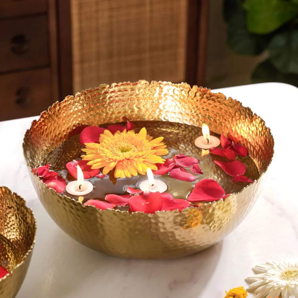 Decorative Urli Bowl Gold Set Of 3 - Image 4
